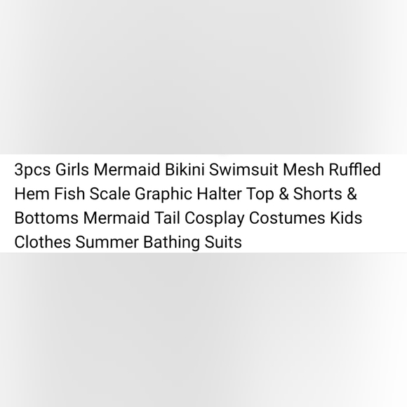 NWT Girls 3pc 🧜‍♀️ MERMAID SWIM SUITS. ADORABLE!! Ruffled halter top. Mermai - Picture 6 of 10